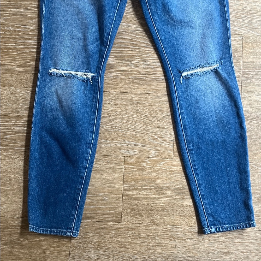 MOTHER High Waisted Looker Ankle Jeans Size 27 Gold Rush Baby Distressed Denim - Picture 7 of 11